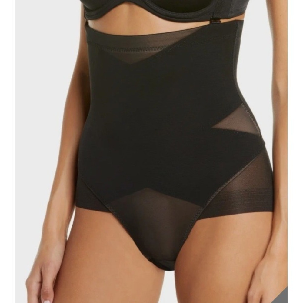 Honeylove SuperPower Brief Shapewear Womens Size M Black High Waist Mesh Control